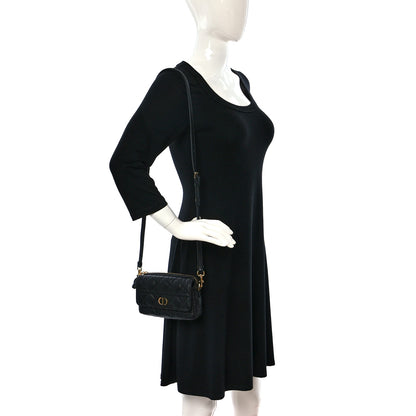 Christian Dior Supple Calfskin Cannage Caro Pouch with Chain Black 3 of 10