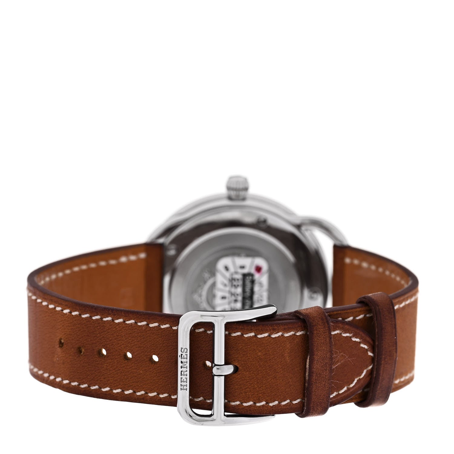 Hermes Stainless Steel Barenia 38mm Arceau Quartz Watch Fauve 3 of 5