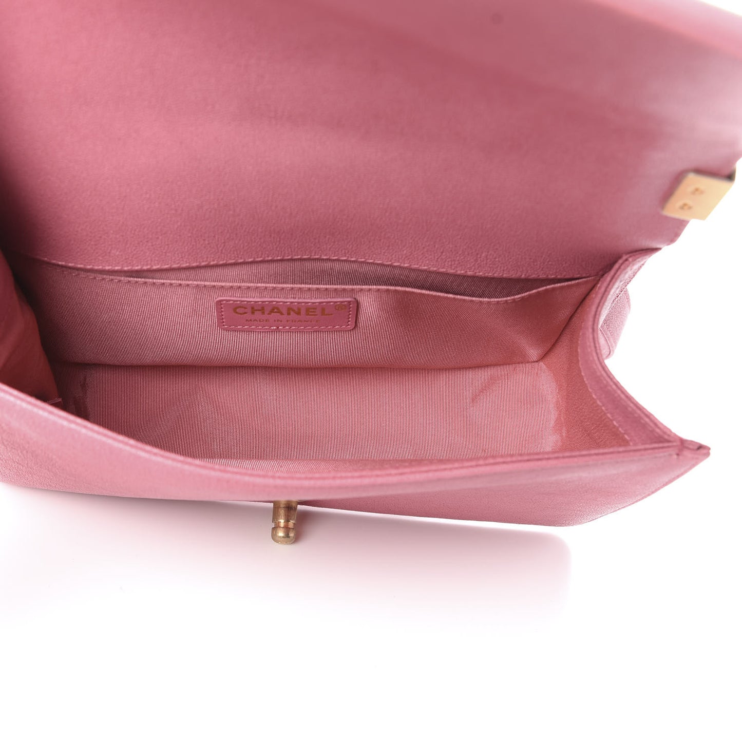 Caviar Chevron Quilted Medium Boy Flap Pink