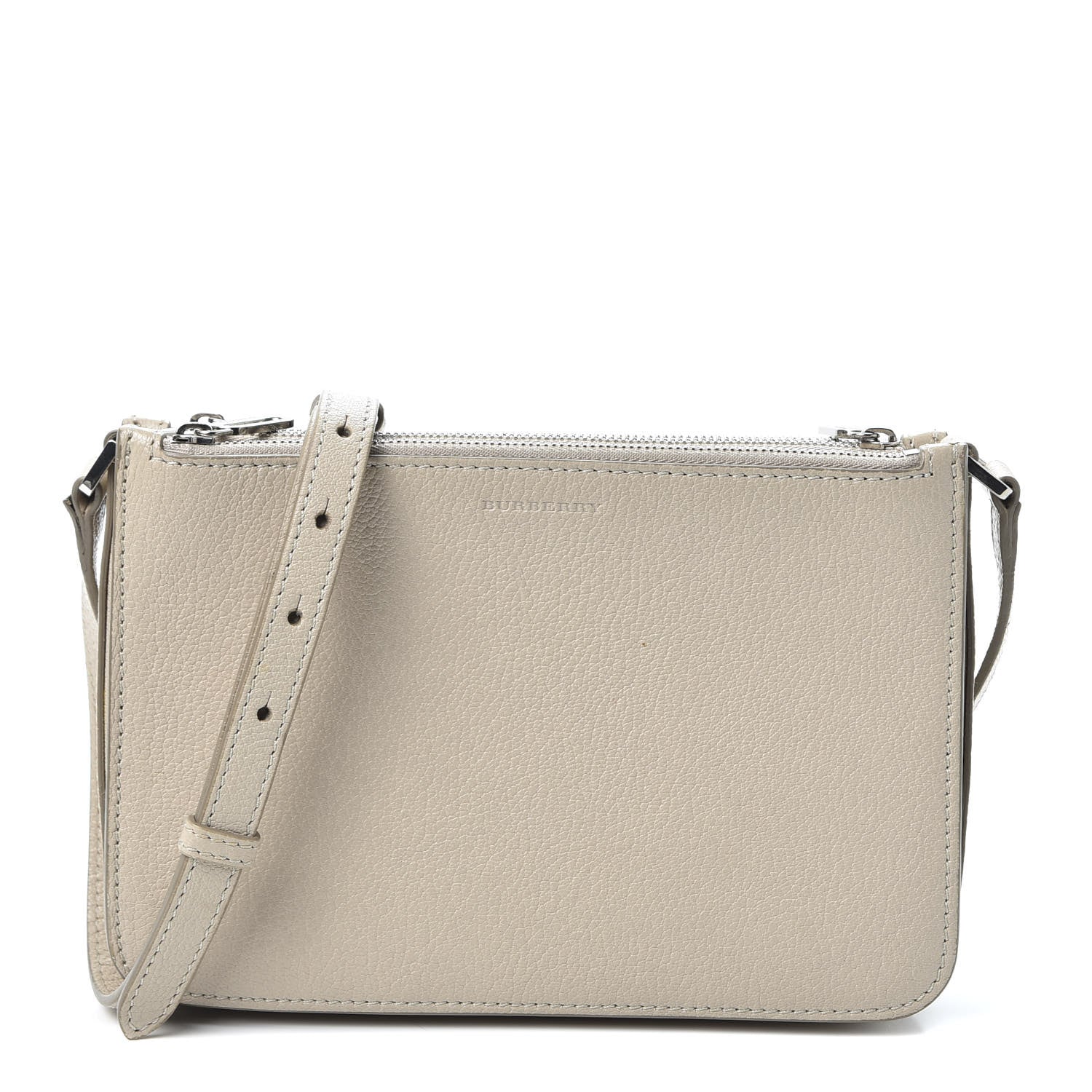 Burberry Grainy Goatskin Penhurst D-Ring Triple Zip Crossbody Bag Beige 1 of 9