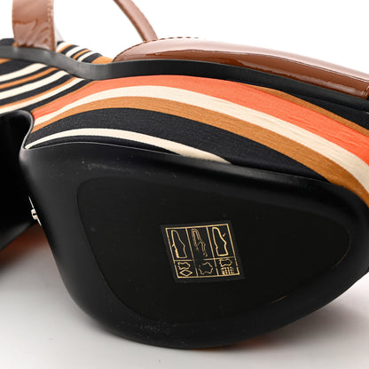 Prada Patent Wedge Sandals 41 Cognac Multicolor 13 of 13