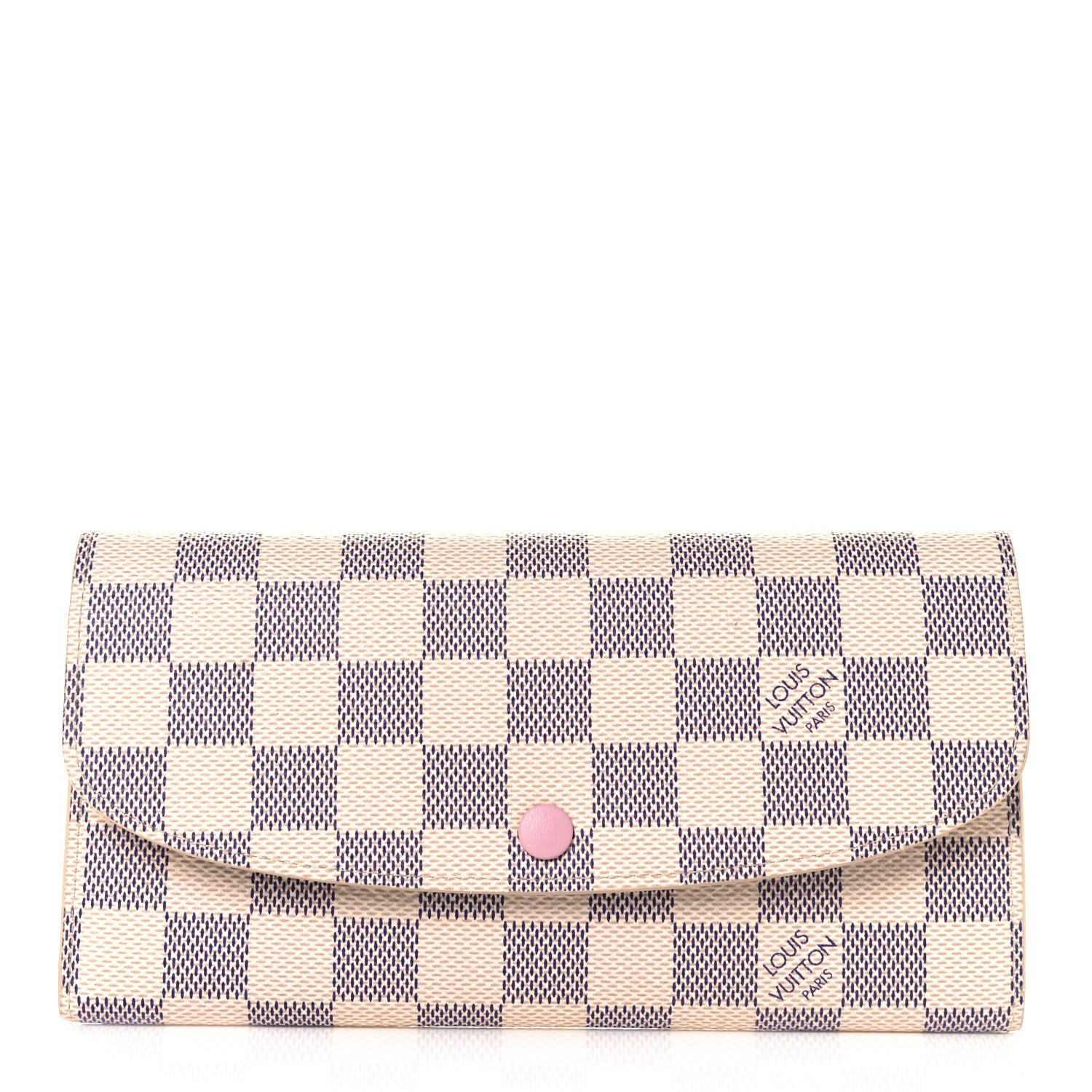 Louis Vuitton Damier Azur Emilie Wallet Rose Ballerine 1 of 8