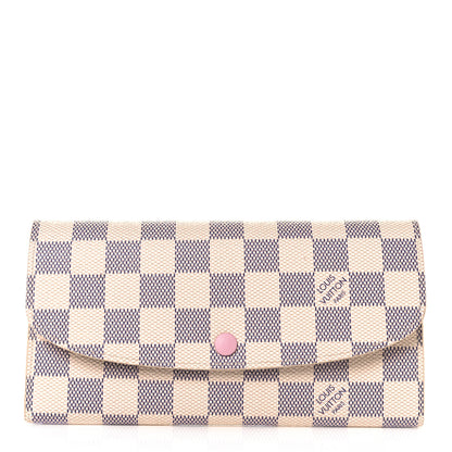Louis Vuitton Damier Azur Emilie Wallet Rose Ballerine 1 of 8