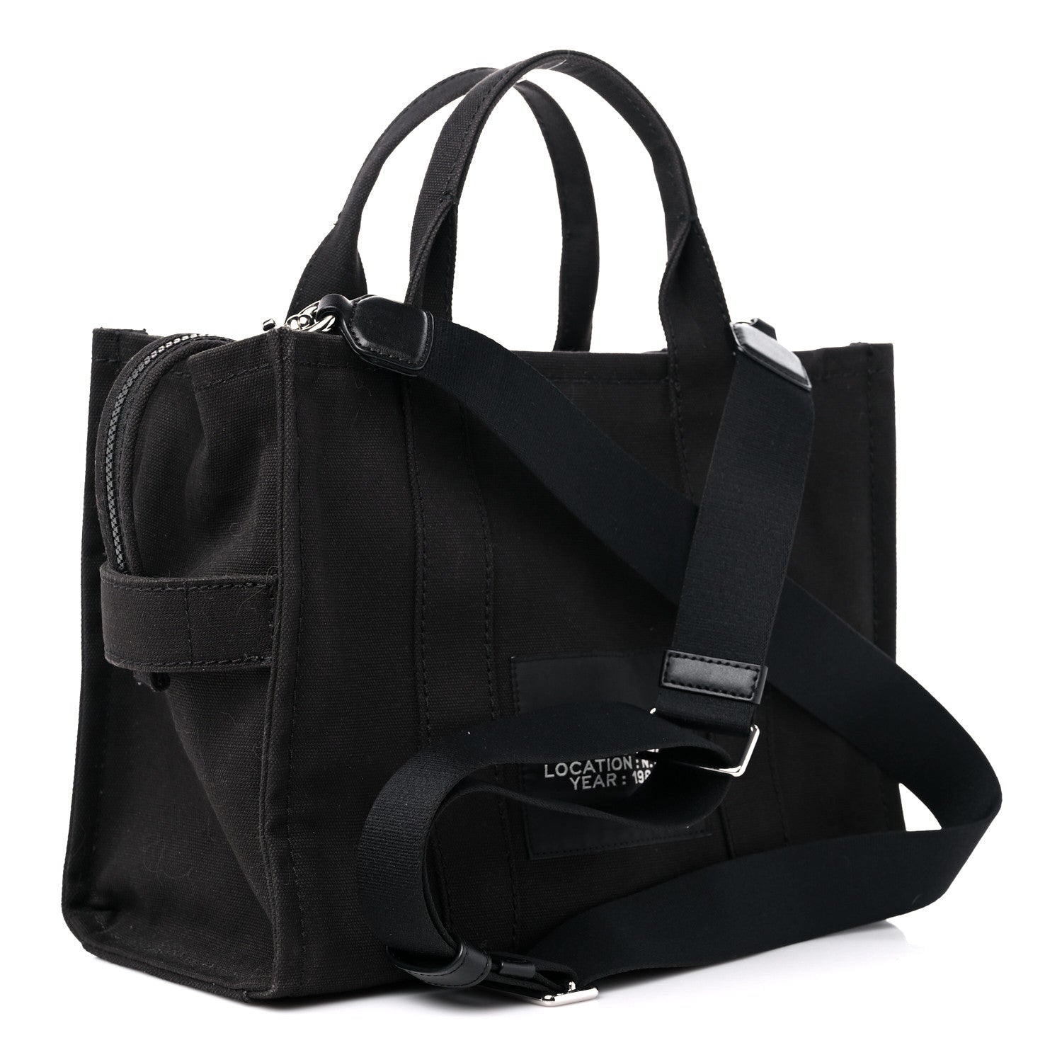 Marc Jacobs Cotton Canvas Medium The Traveler Tote Bag Black 3 of 9