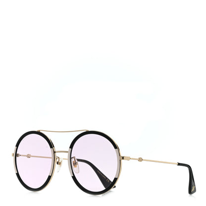 Gucci Round Sunglasses GG 0061S Gold Pink 1 of 7