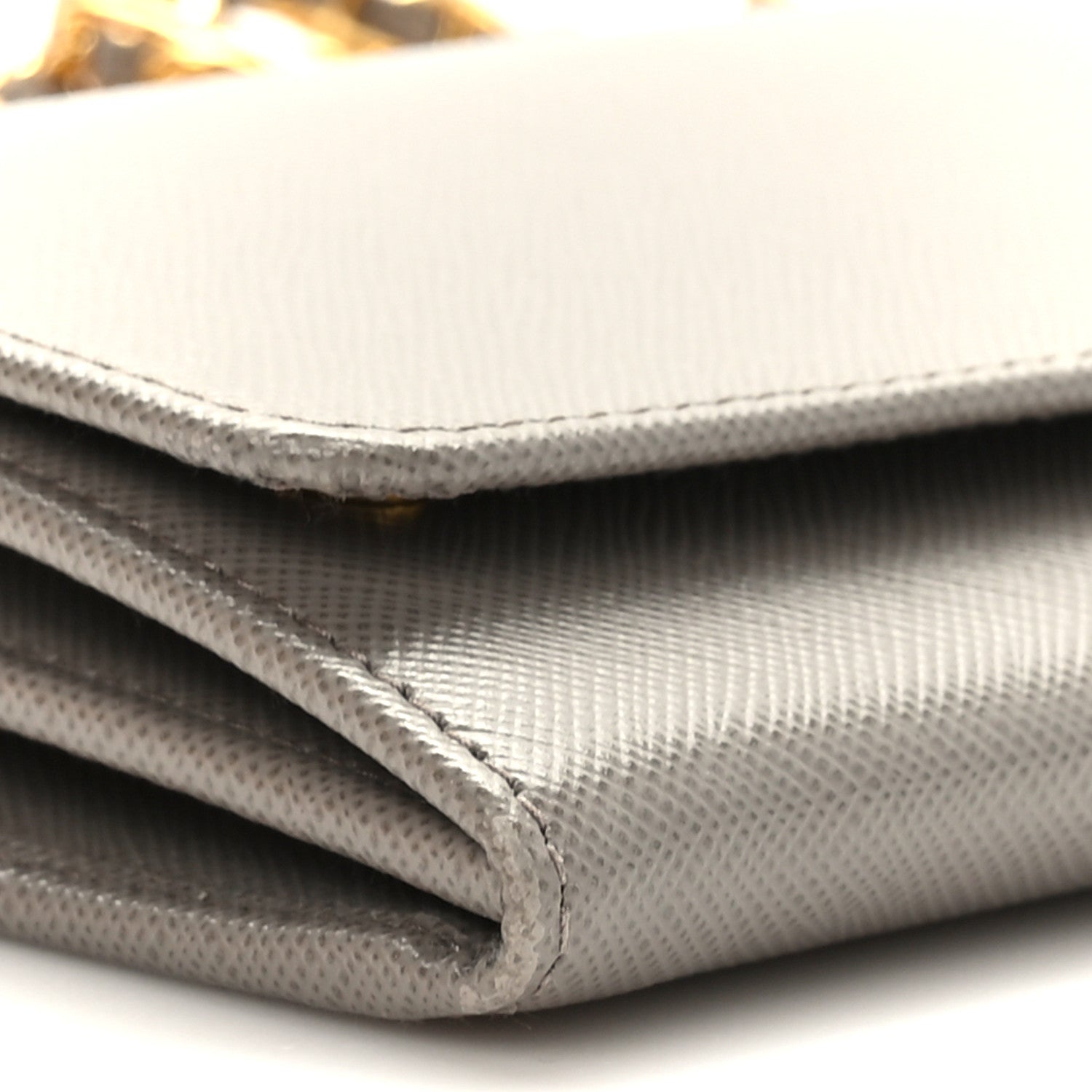 Prada Saffiano Metal Oro Chain Wallet Argilla 8 of 9