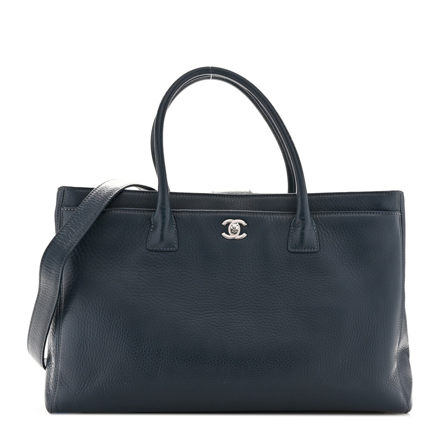 Chanel Deerskin Cerf Executive Shopper Tote Dark Blue 1 of 13