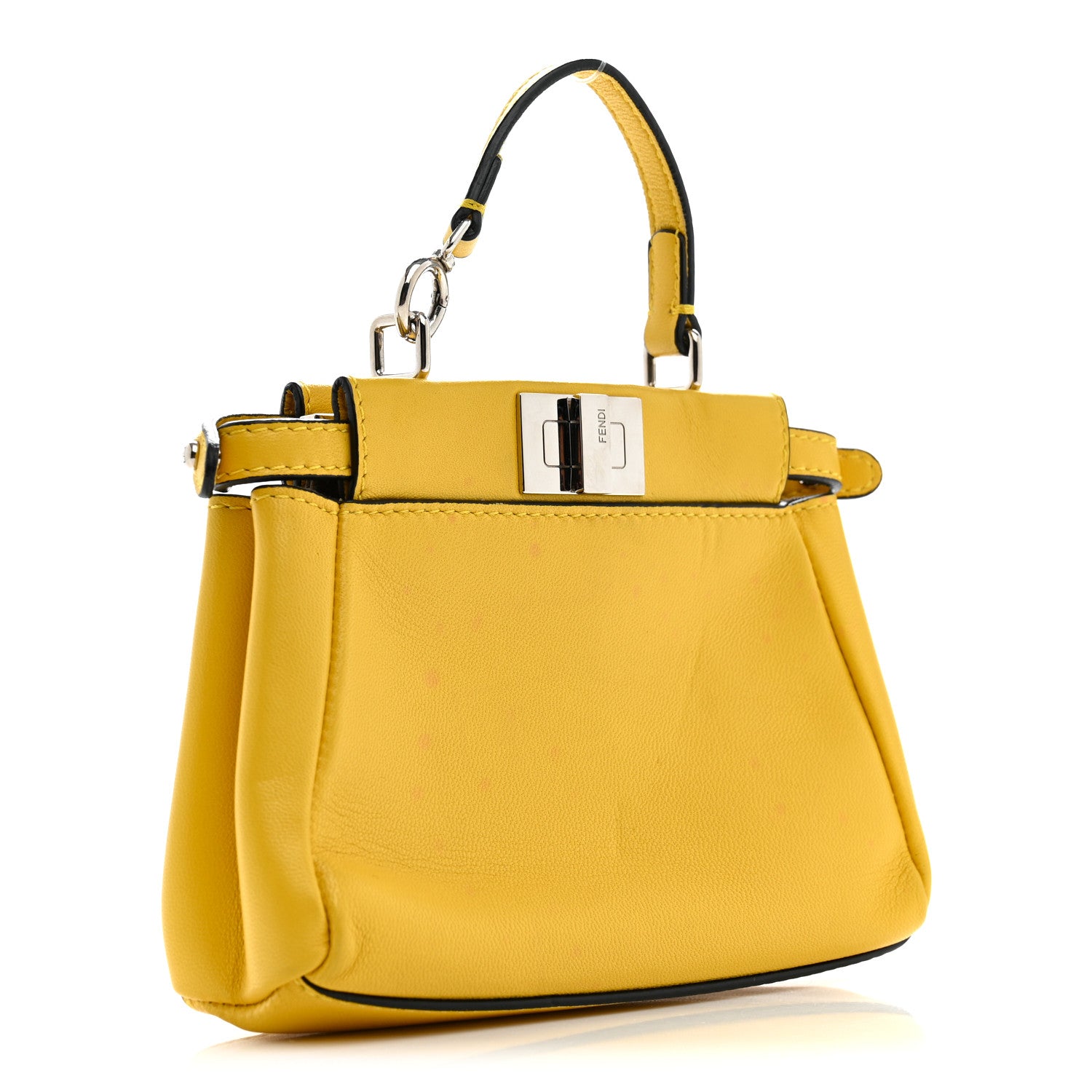 Fendi Shiny Nappa Micro Peekaboo Iconic Satchel Sunflower 3 of 9