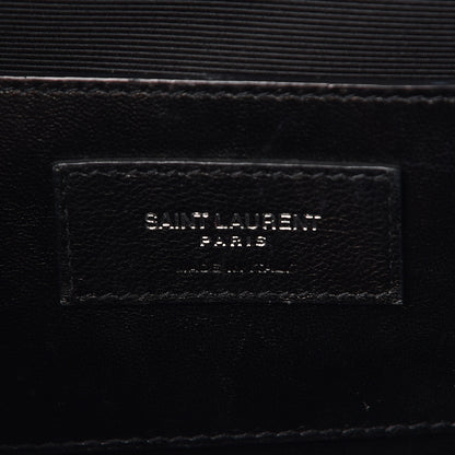Saint Laurent Grain De Poudre Textured Mixed Matelasse Triquilt Medium Monogram Satchel Black 6 of 16