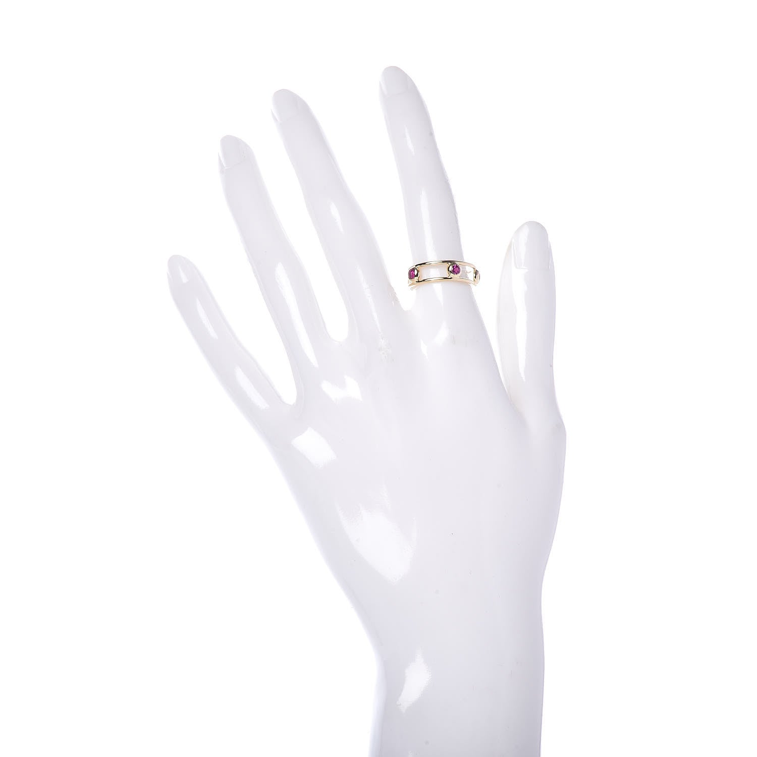 Tiffany 18K Yellow Gold Ruby Elsa Peretti Color By The Yard Ring 50 5.5 2 of 6