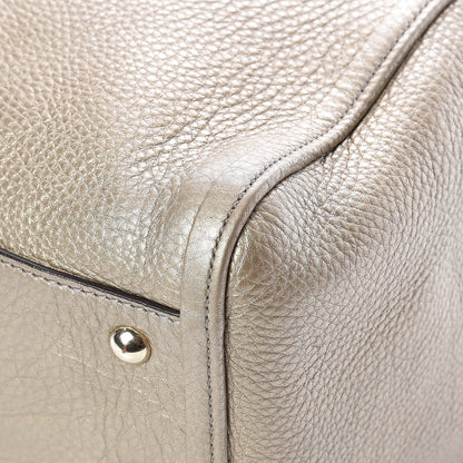 Gucci Metallic Pebbled Calfskin Medium Soho Shoulder Bag Golden Beige 10 of 13