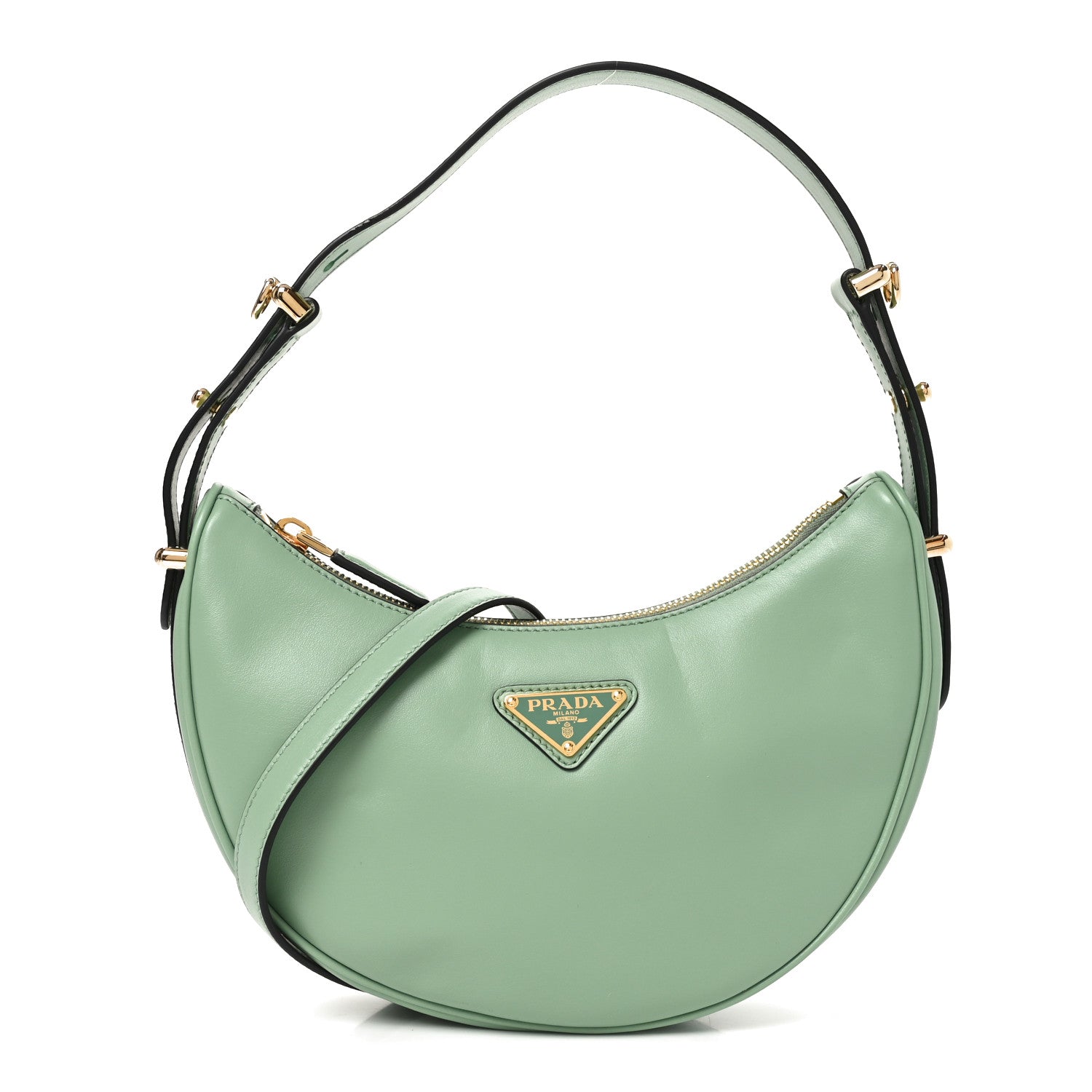 Prada Soft Calfskin Arque Shoulder Bag Acquamarina 1 of 9