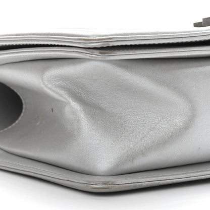 Chanel Metallic Calfskin Quilted Medium Boy Flap Silver 9 of 12