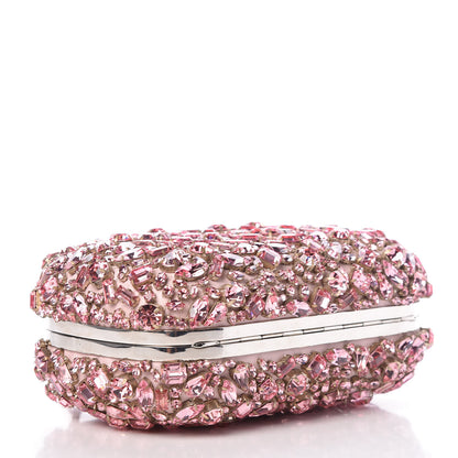 Alexander McQueen Crystal Nappa Queen and King Skull Box Chain Clutch Pink 4 of 9