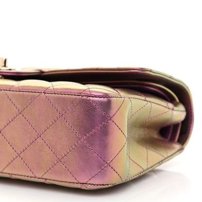 Chanel Iridescent Lambskin Quilted Medium Double Flap Purple 10 of 11