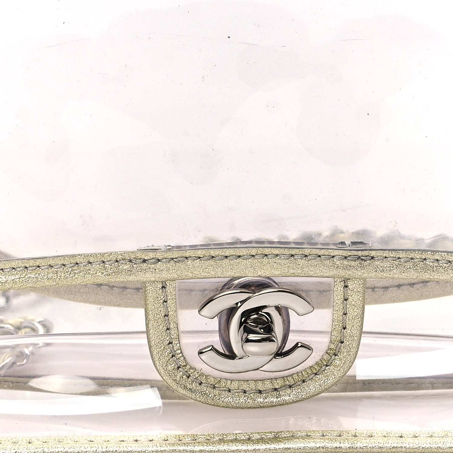 Chanel Metallic Lambskin PVC Medium Naked Flap Gold 8 of 10