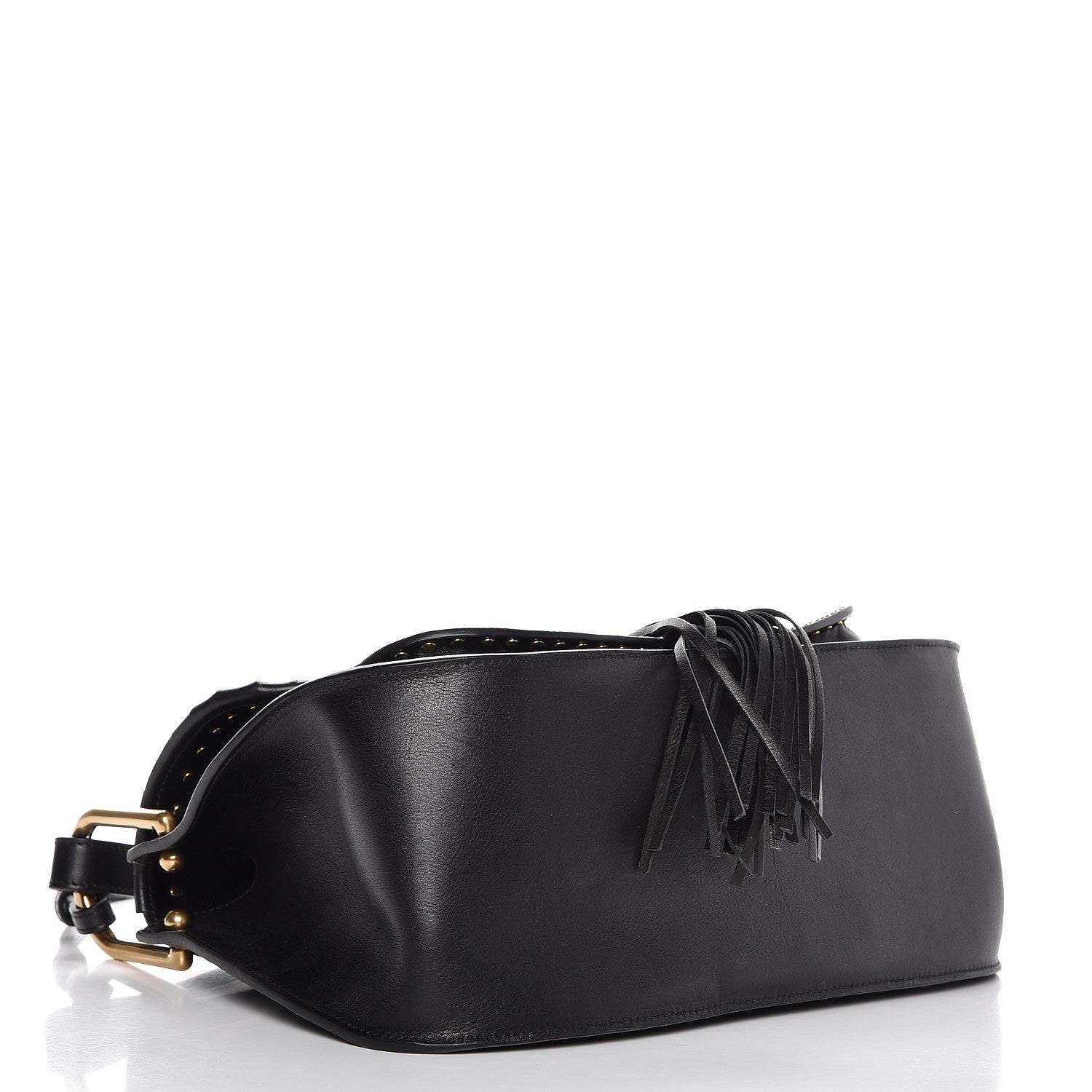 Chloe Calfskin Studded Medium Hudson Double Carry Shoulder Bag Black 4 of 6
