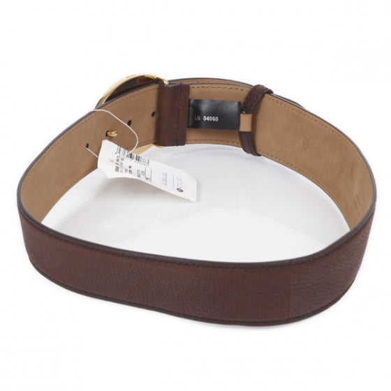 Leather Crocodile Embossed Buckle Belt 75 30 Brown