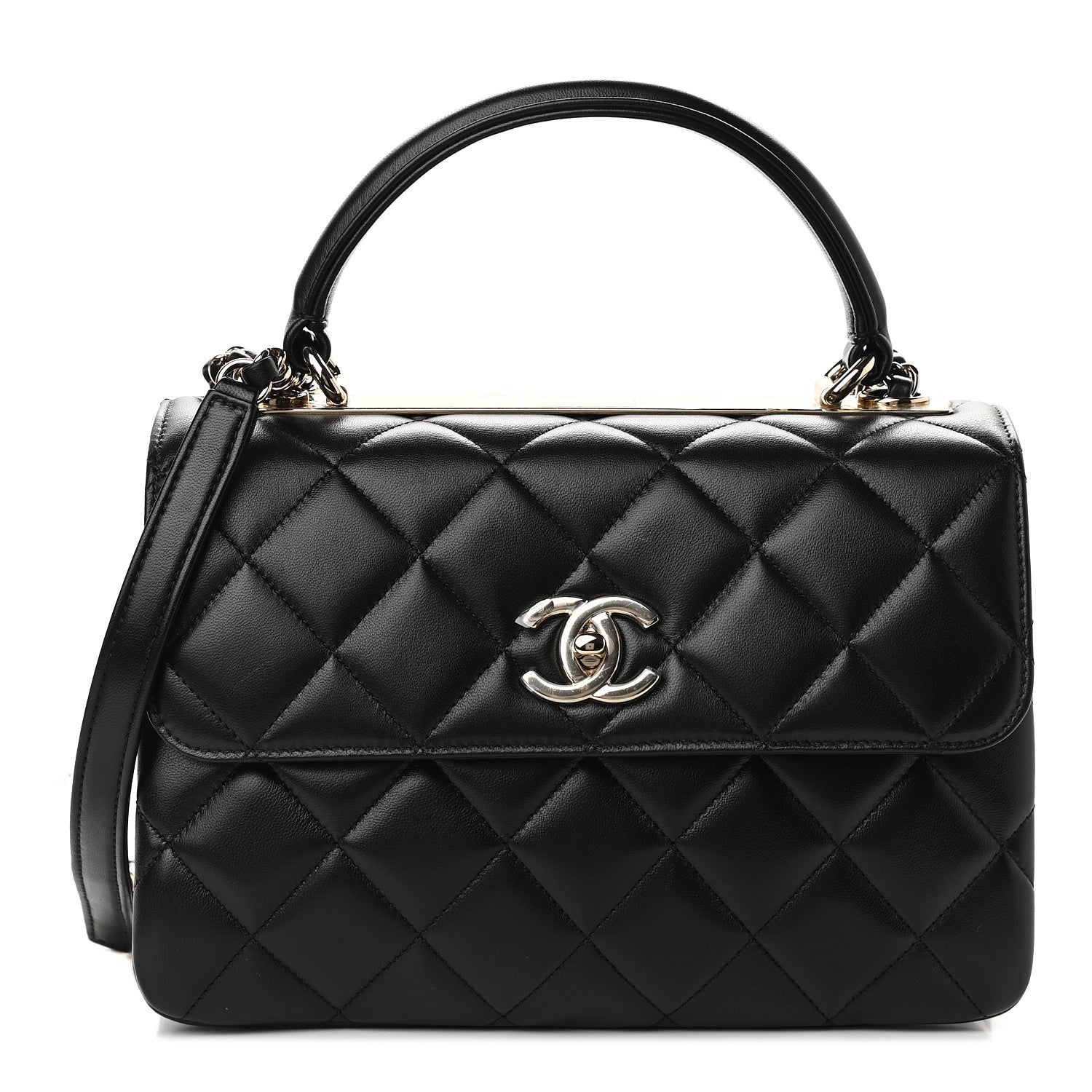 Chanel Lambskin Quilted Small Trendy CC Dual Handle Flap Bag Black 1 of 8