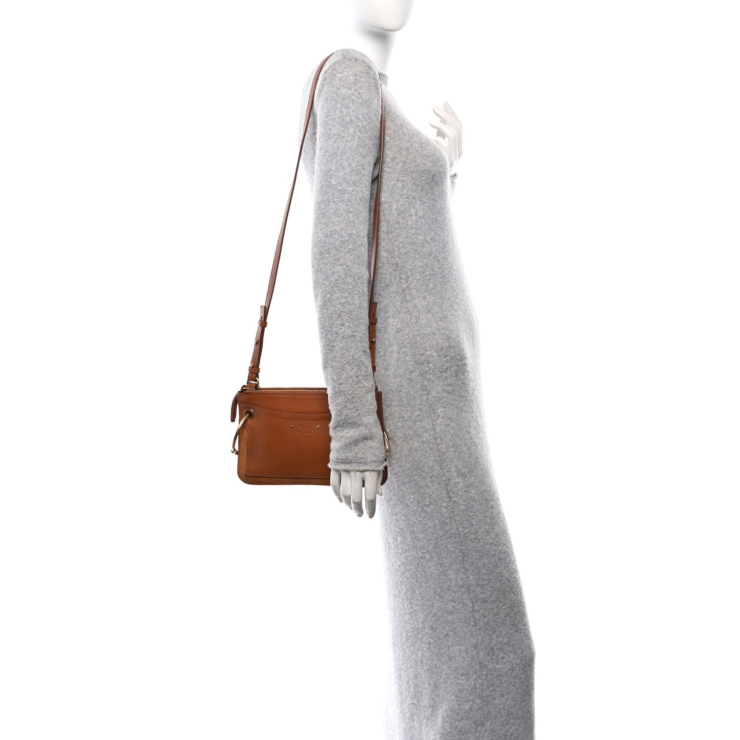 Calfskin Suede Mini Roy Bag Caramel