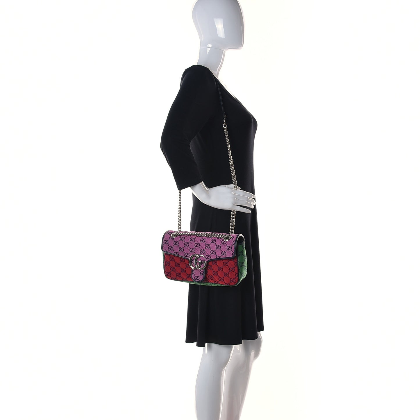 Monogram Multicolor Matelasse Diagonal Super Mini GG Marmont Shoulder Bag Pink Blue Red Yellow Green