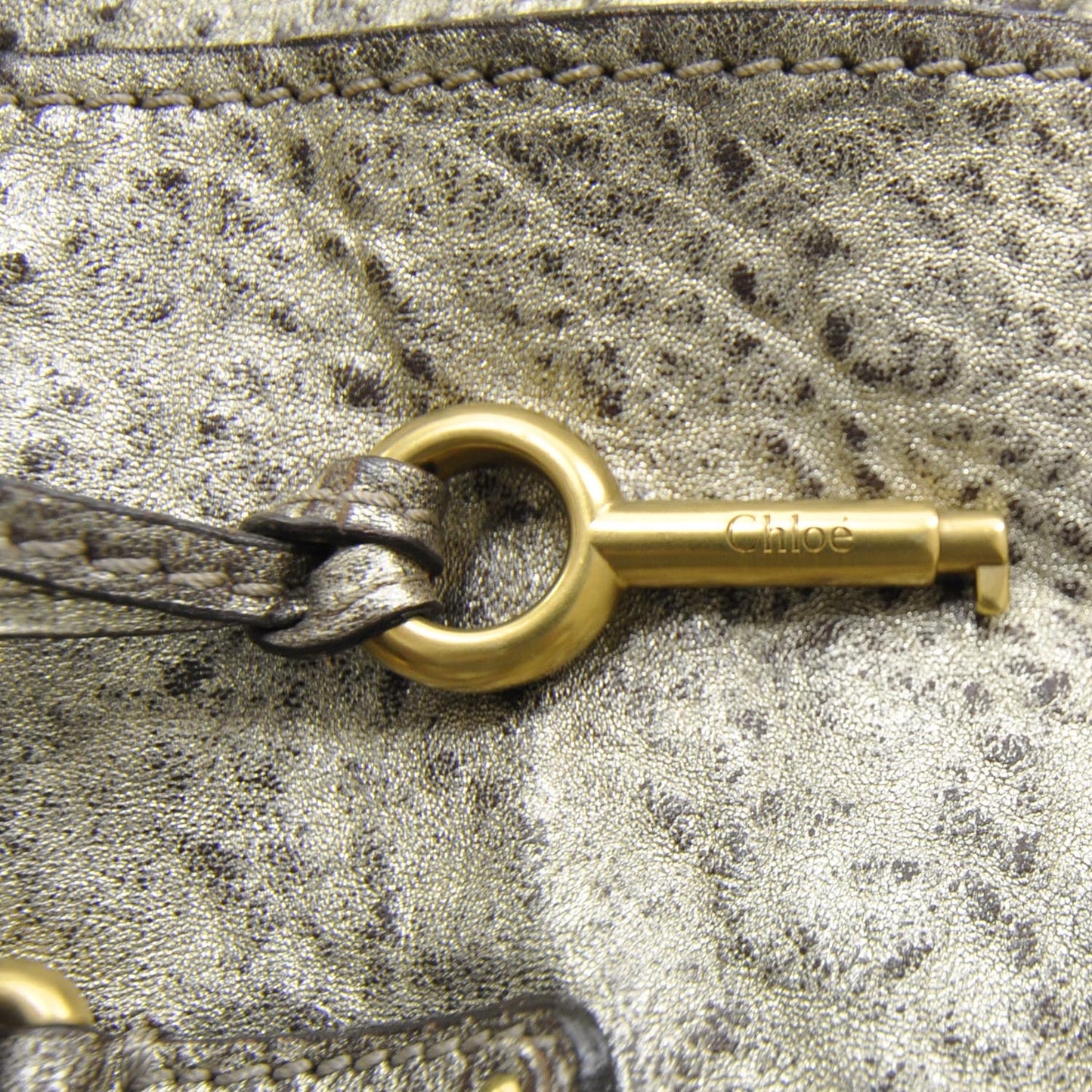 Leather Paddington Dome Tote Silver Speckle