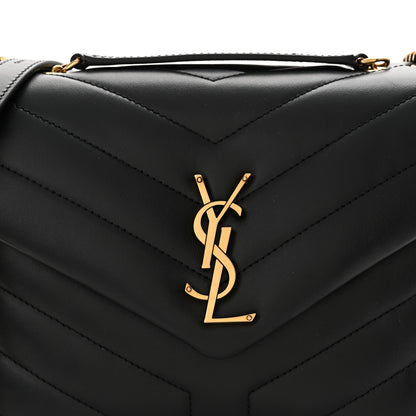 Saint Laurent Calfskin Y Quilted Monogram Small Loulou Chain Satchel Black 8 of 10