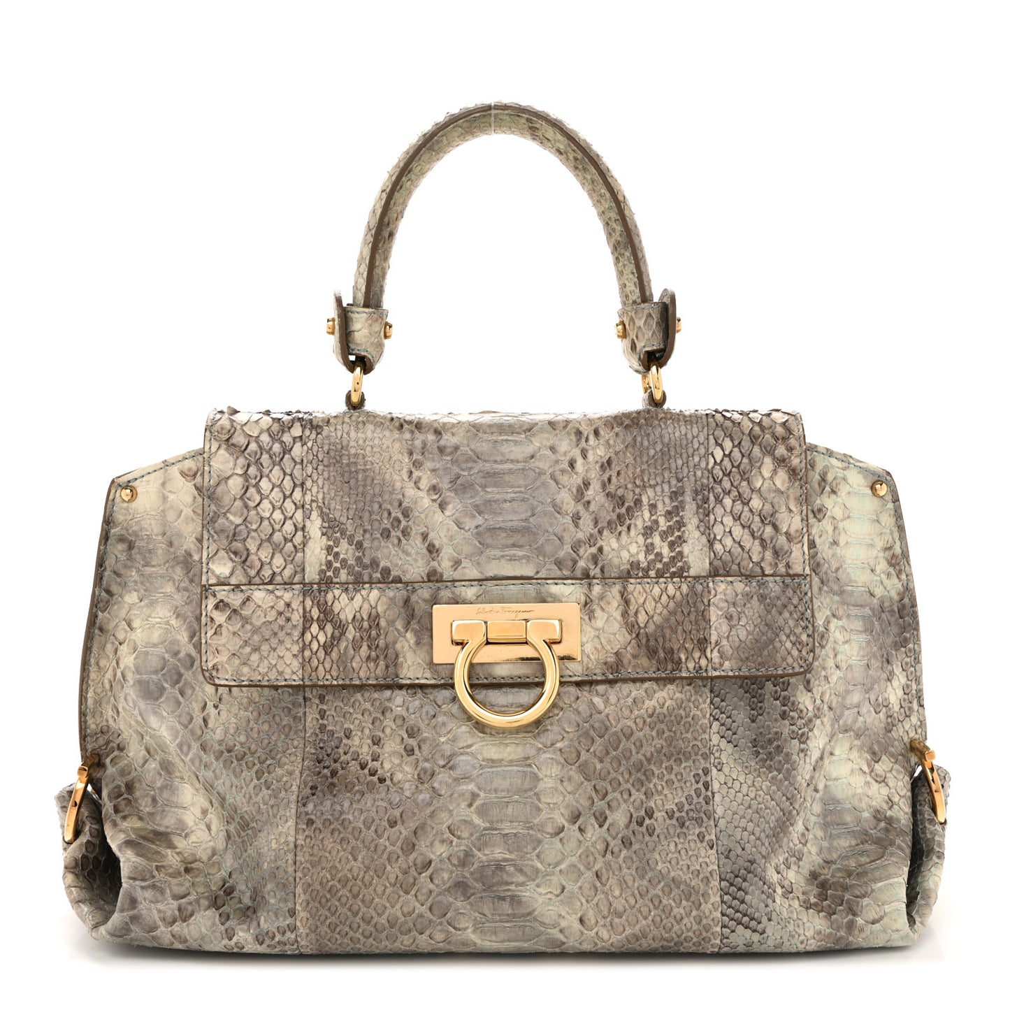 Snakeskin Medium Sofia Satchel Grey Multicolor
