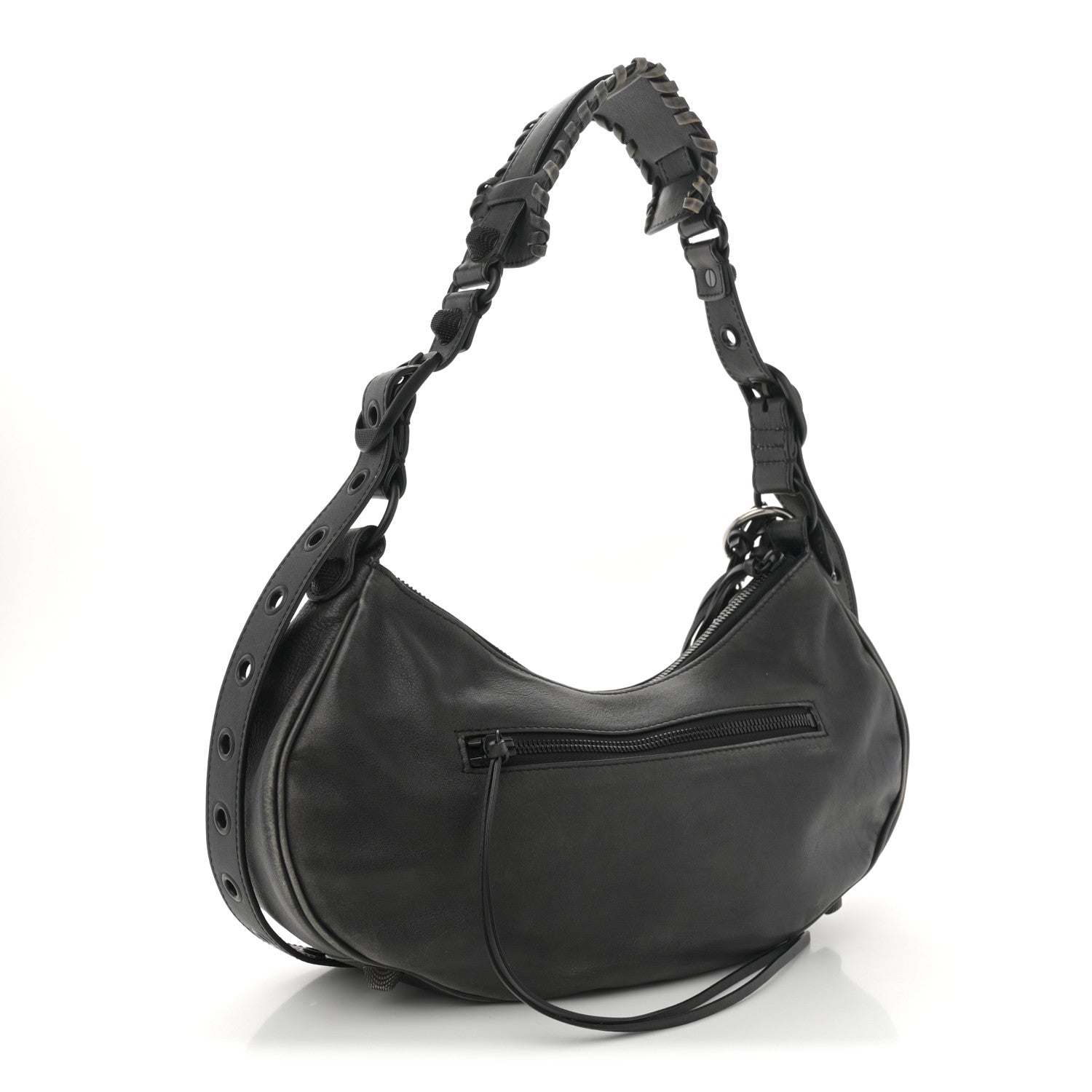 Balenciaga Used Calfskin Small Le Cagole Shoulder Bag Black 4 of 13
