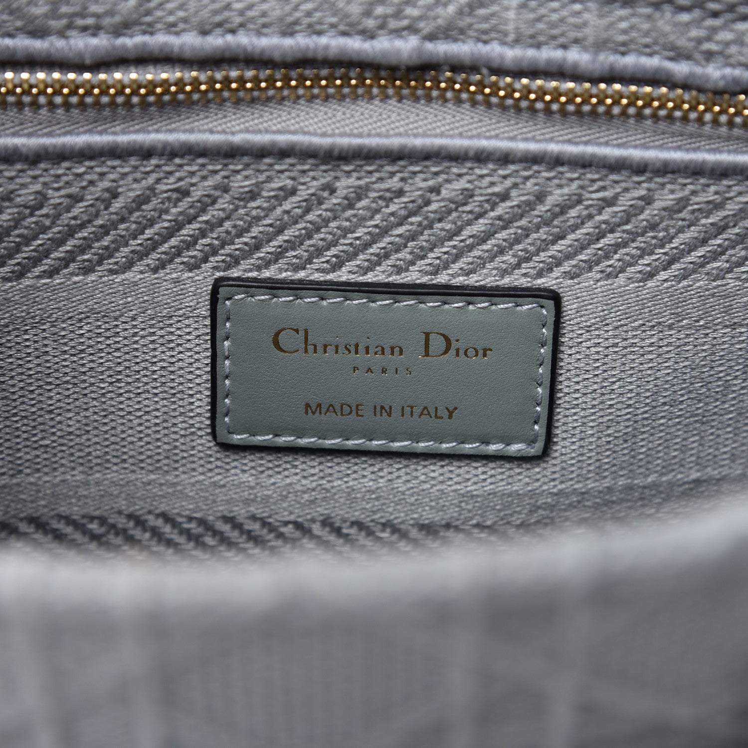 Christian Dior Canvas Embroidered Cannage Medium Lady D-Lite Stone Gray 8 of 10