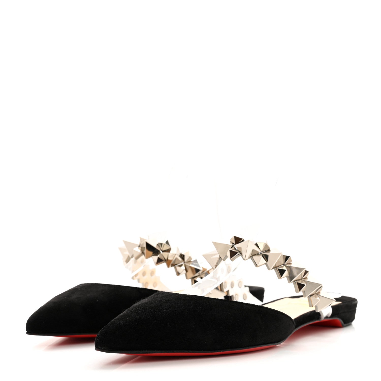 Christian Louboutin Veau Velours Specchio Planet Choc Flats 37 Black 4 of 8