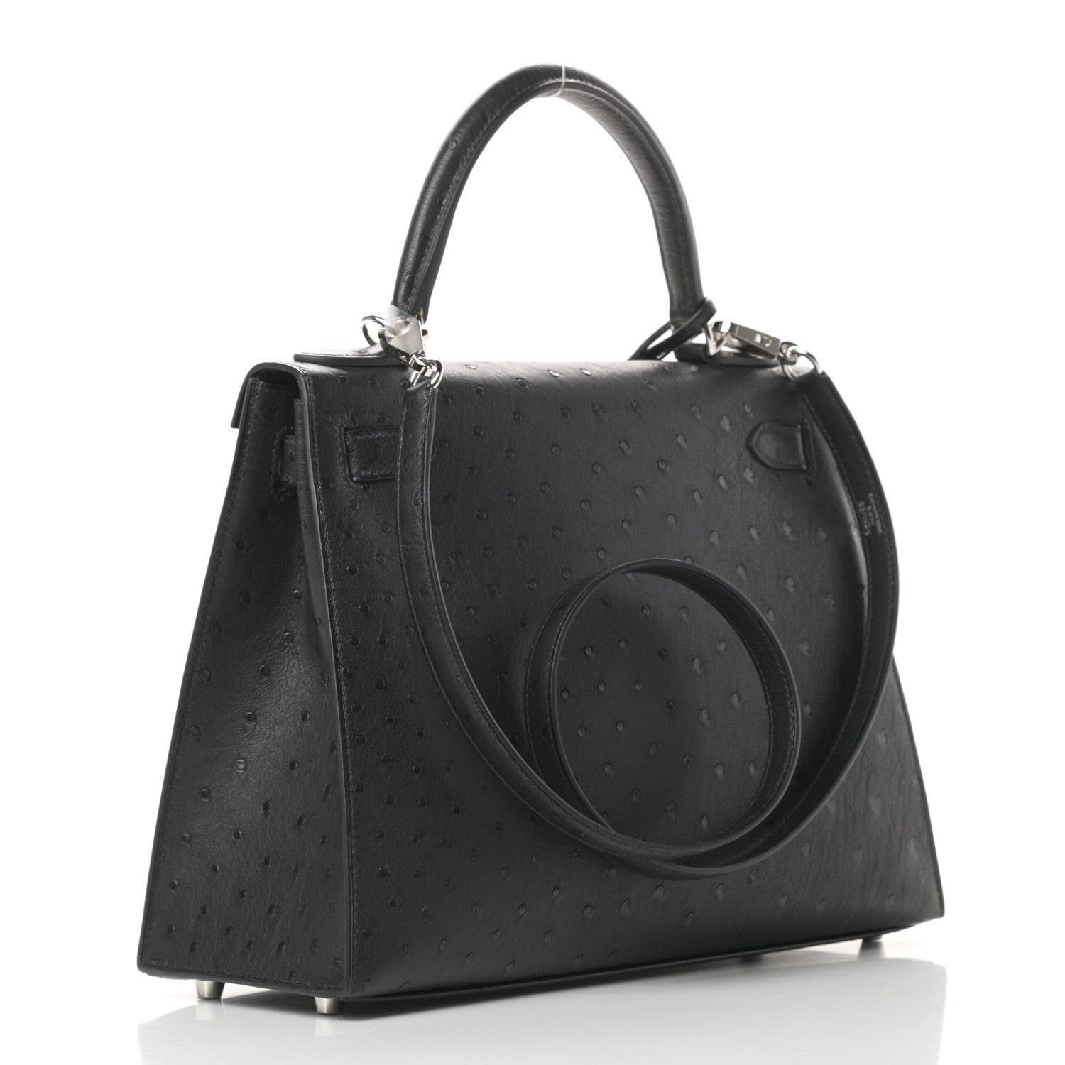 Hermes Ostrich Kelly Sellier 28 Black 3 of 11