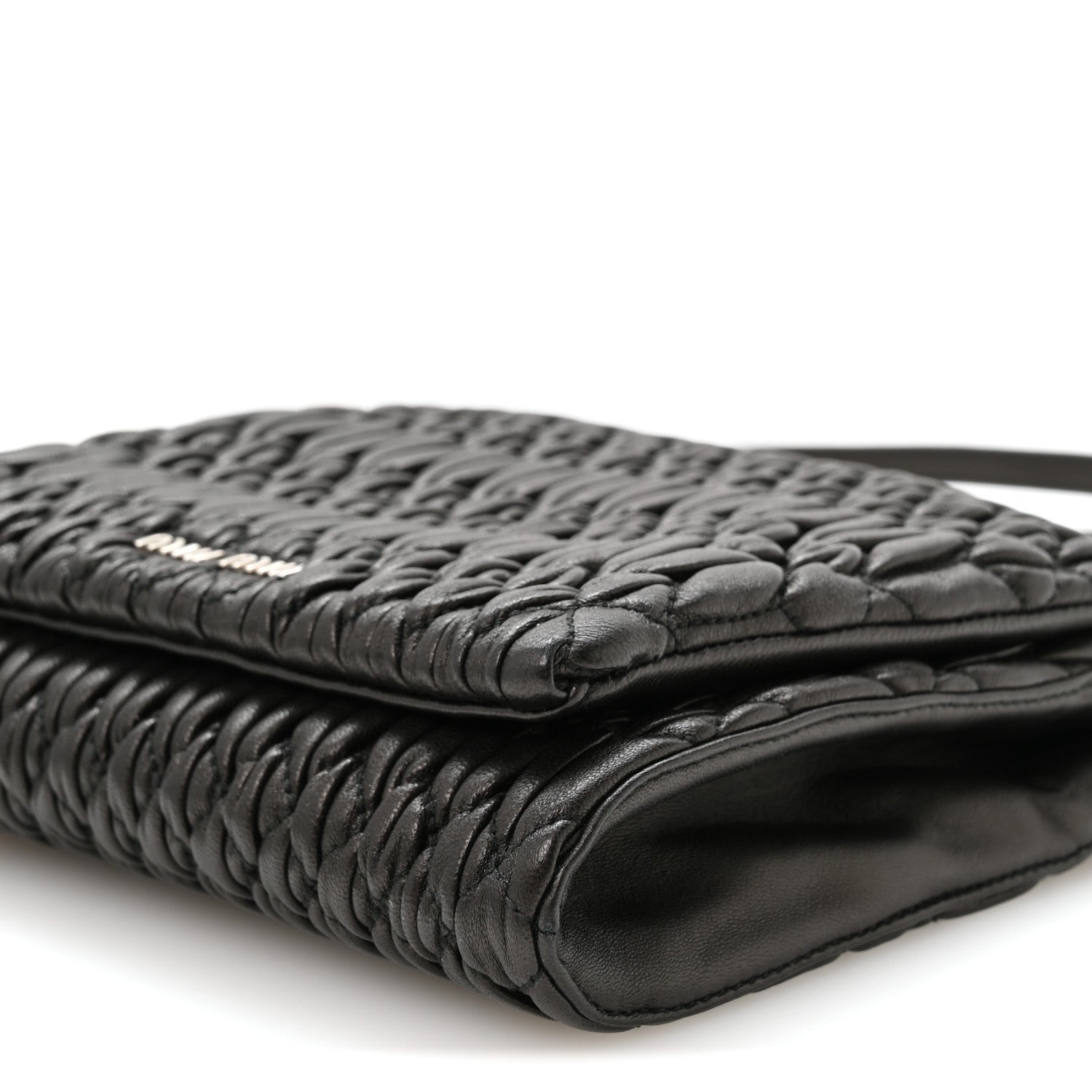 Miu Miu Nappa Matelasse Crystal Shoulder Bag Black 11 of 12
