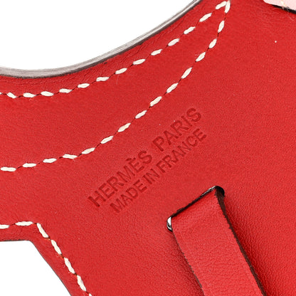 Hermes Swift Paddock Selle Horse Saddle Bag Charm Rouge Rose Sakura 3 of 3