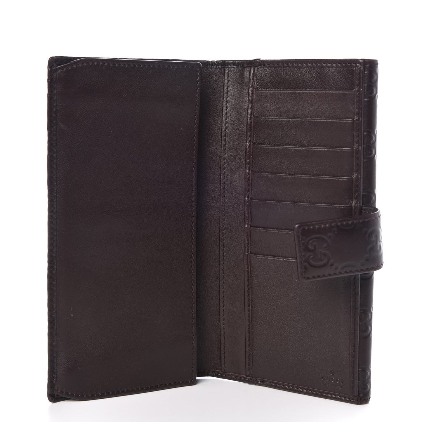 Guccissima Signature Dice Continental Wallet Chocolate