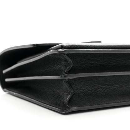 Saint Laurent Grained Calfskin Medium Monogram Sunset Satchel Black 8 of 13