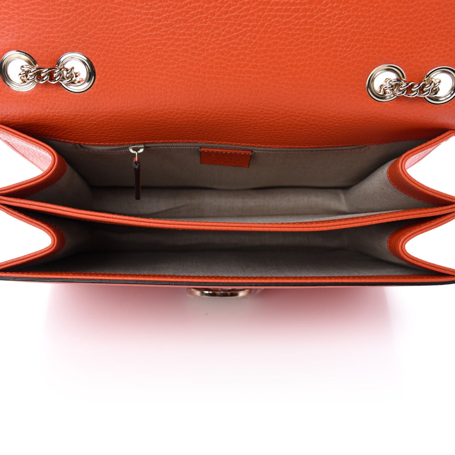 Dollar Calfskin Interlocking G Shoulder Bag Sun Orange