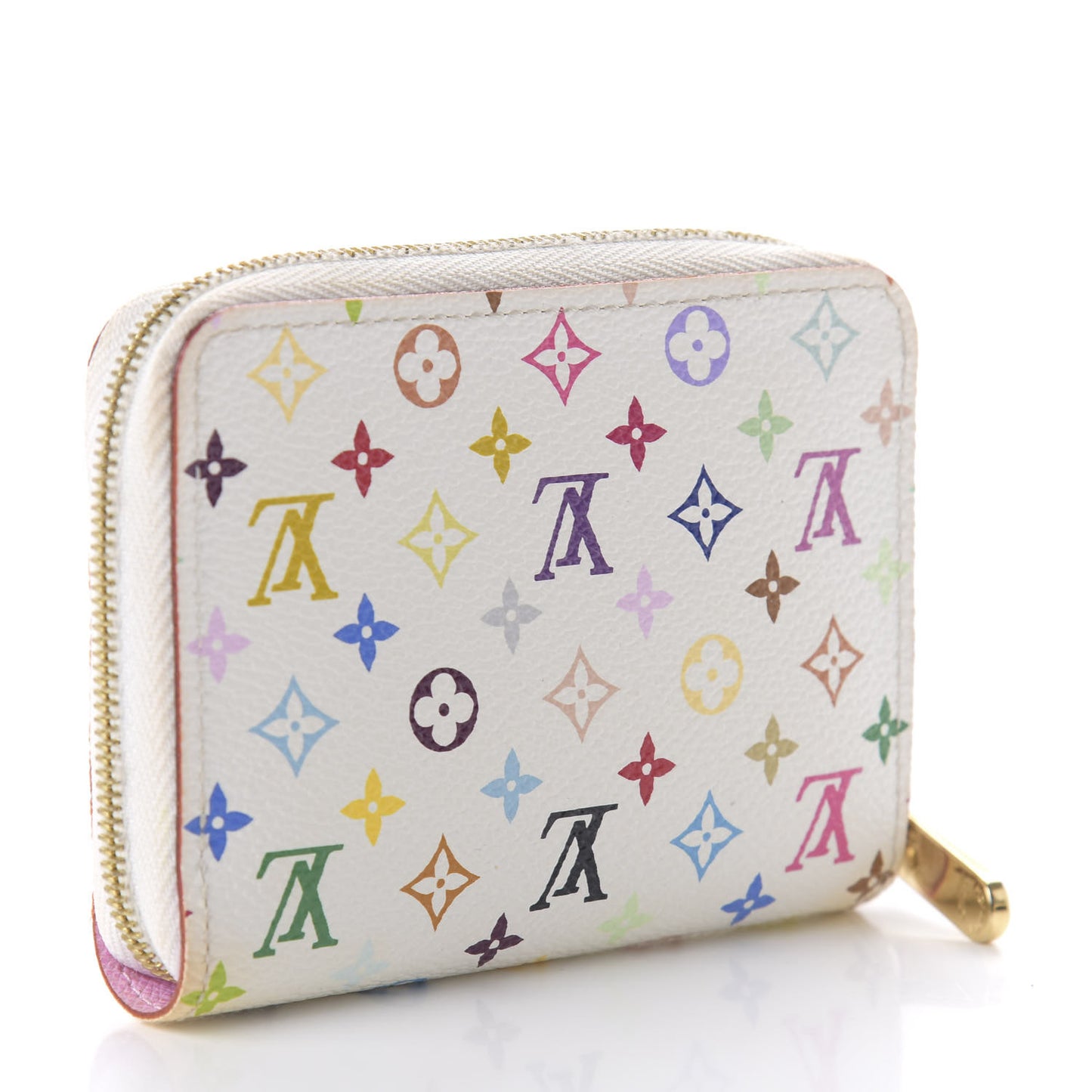 Monogram Multicolor Zippy Coin Purse Wallet White Litchi