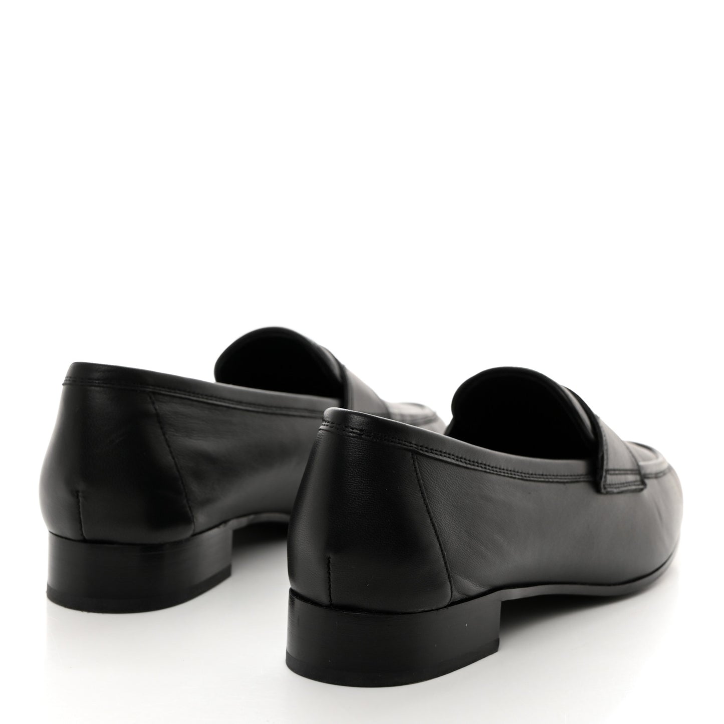 Calfskin Mens Stitched CC Loafers 42 Black