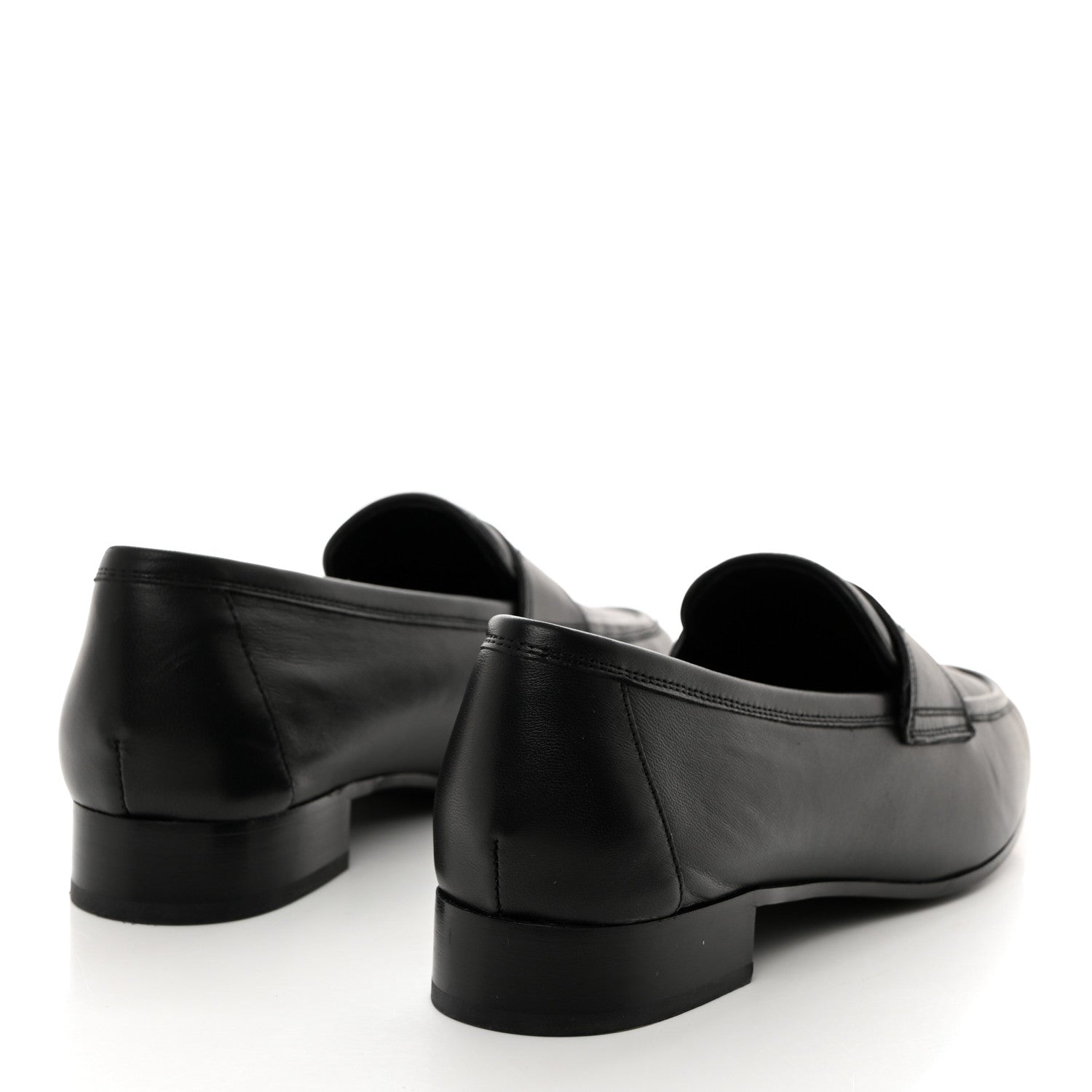 Chanel Calfskin Mens Stitched CC Loafers 42 Black 4 of 9