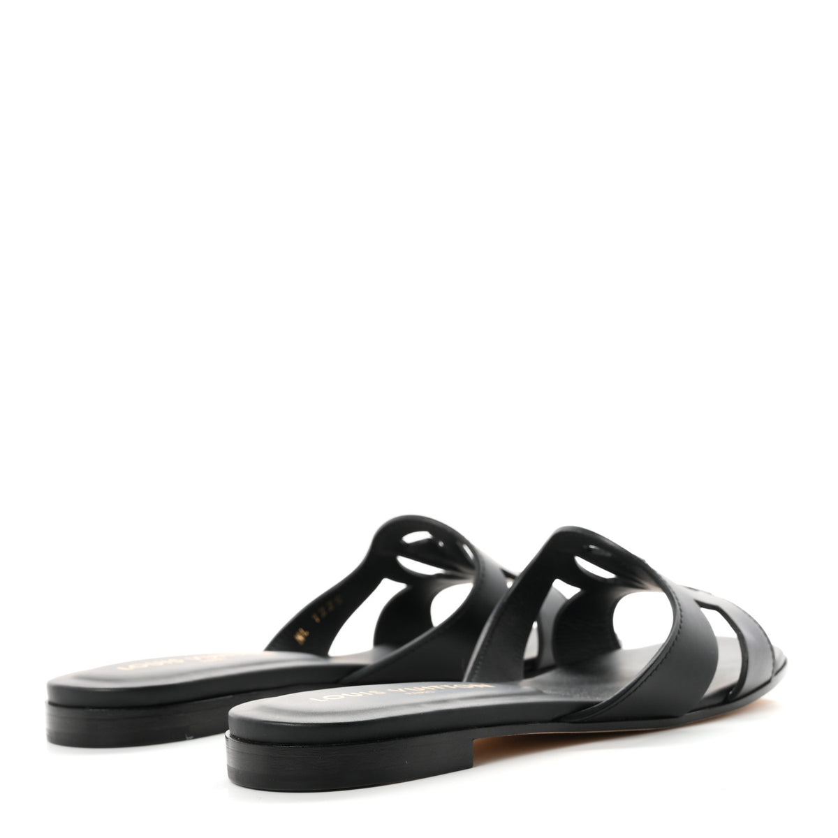 Louis Vuitton Calfskin LV Isola Flat Sandals 38 Black 5 of 9