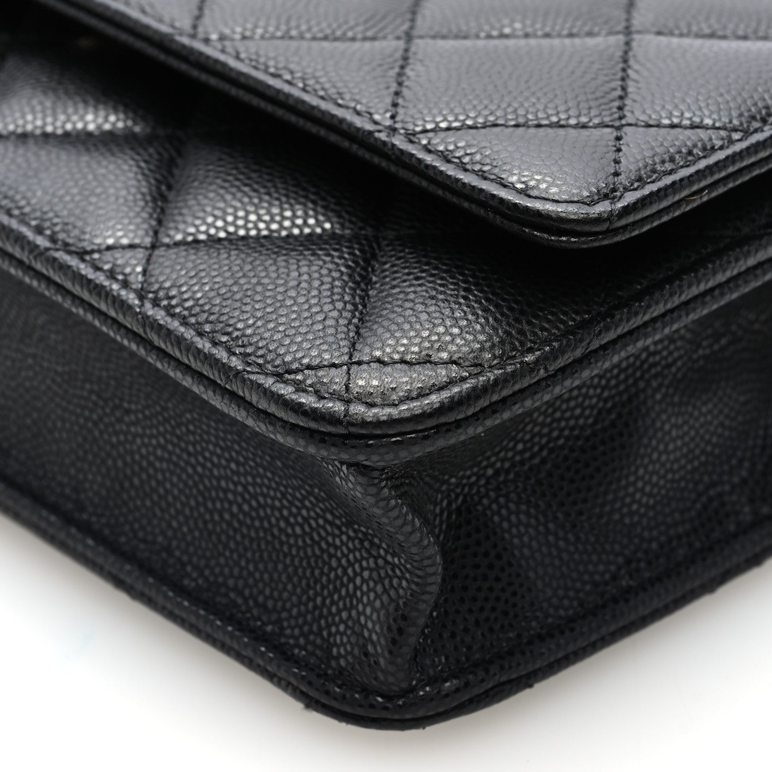 Chanel Caviar Quilted Crystal CC Wallet On Chain WOC Black 10 of 10