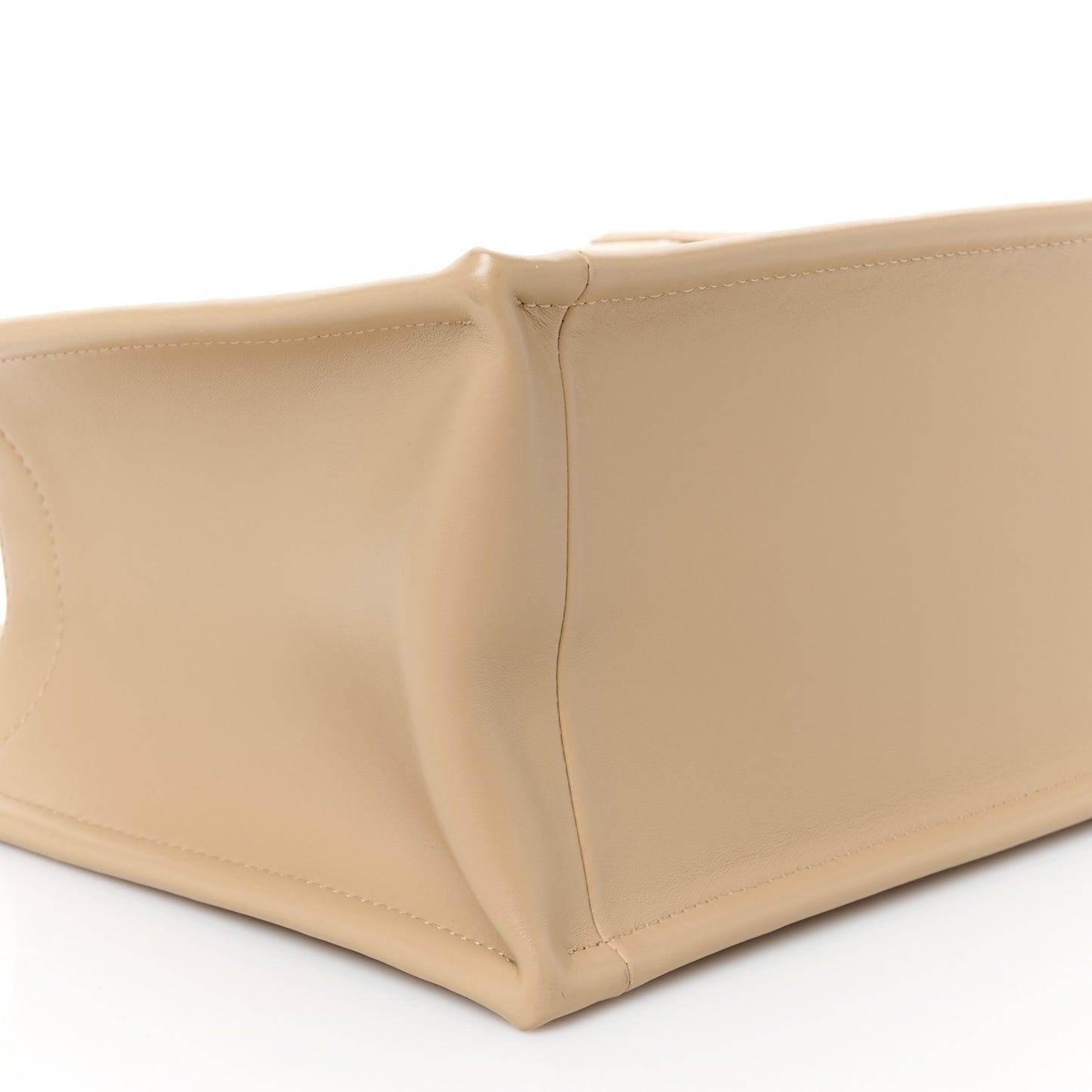 Oblique Chambray Calfskin Small Book Tote With Strap Gold Natural
