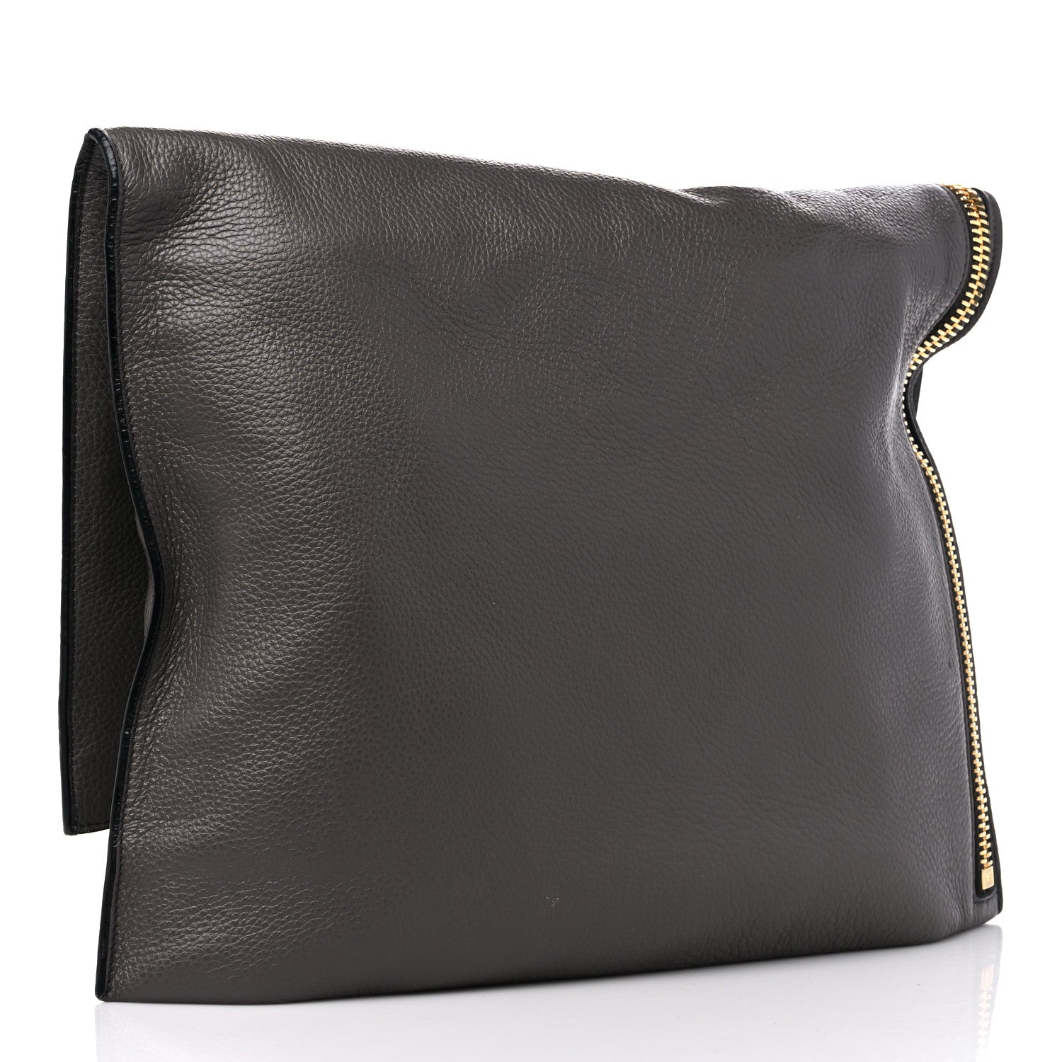 Tom Ford Ramskin Large Alix Padlock Zip Shoulder Bag Grey 5 of 12