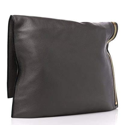 Tom Ford Ramskin Large Alix Padlock Zip Shoulder Bag Grey 5 of 12