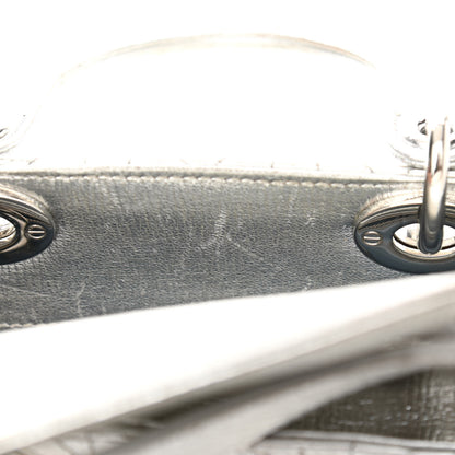 Christian Dior Metallic Grained Calfskin Cannage Small Lucky Badges My Lady Dior Silver 13 of 15