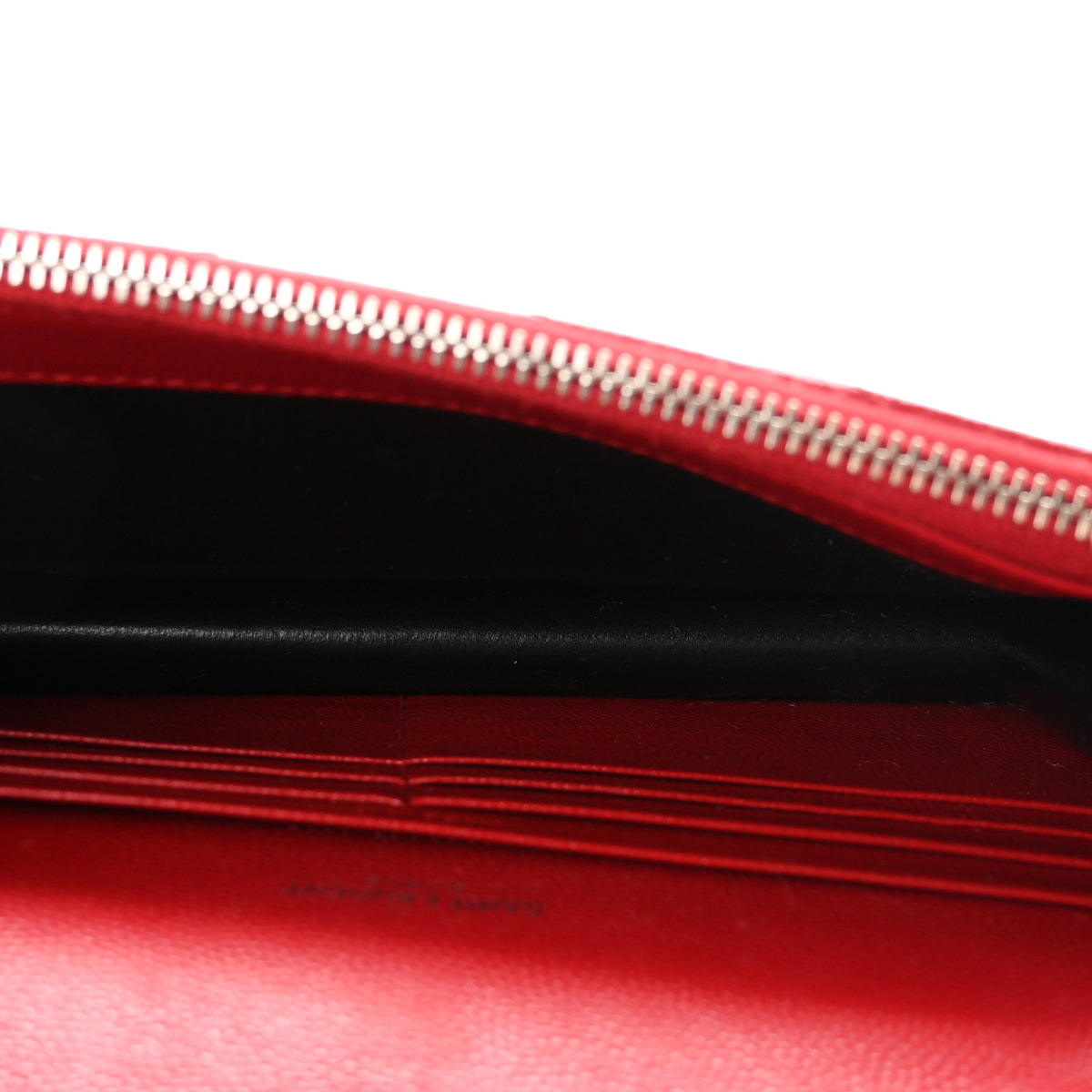 Grain De Poudre Matelasse Chevron Monogram Envelope Chain Wallet  New Red
