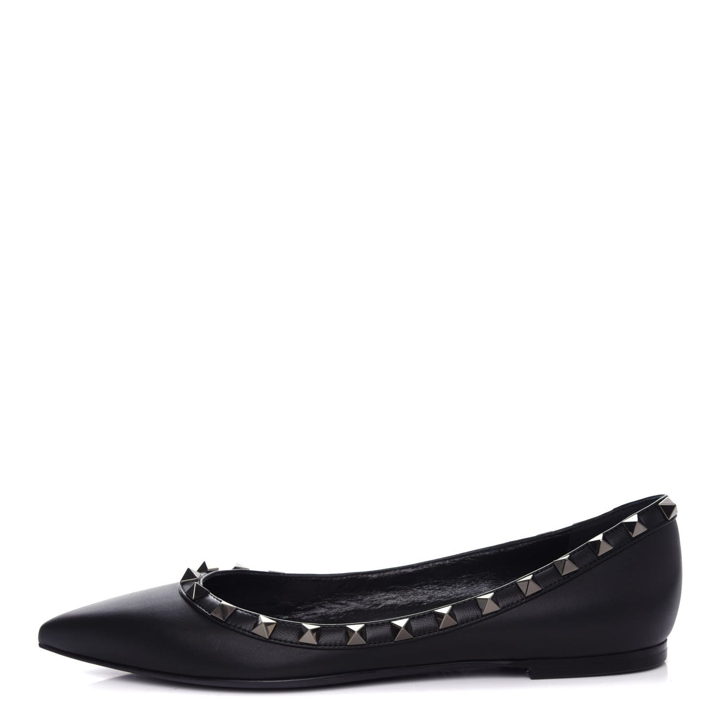 Nappa Rockstud Ballerina Flats 37 Black