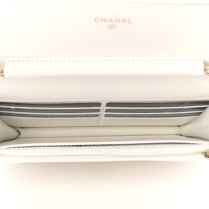 Chanel Caviar Quilted Wallet On Chain WOC White 7 of 10