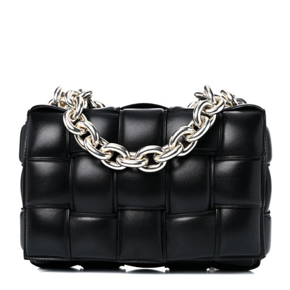 Bottega Veneta Lambskin Maxi Intreccio Padded Chain Cassette Crossbody Bag Black 1 of 9